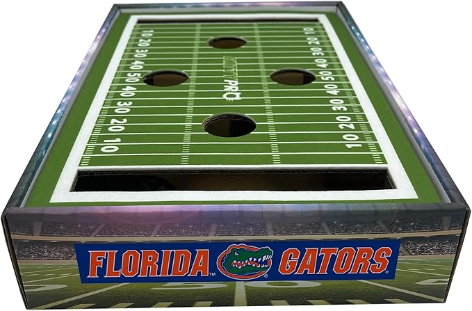 Pets First NCAA Florida Gators Cat Scratcher Box, Game Day Cat Toy, NCAA Football Field Designed Cat Scratcher and Lounge, Stimulating Cat Game