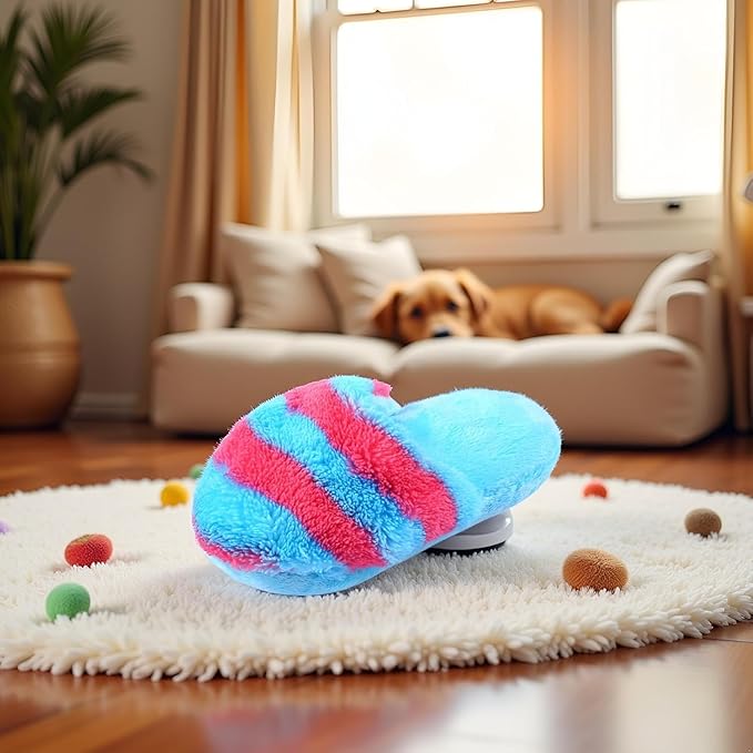 Blue Cute Pet Puppy Dog Cat Slipper Shape Plush Slipper Sound Pet Toy Pet Dog Chew Toys Dog Squeak Plush Toys Shape Tooth Cleaning Chew Play Toy, Chew Toys