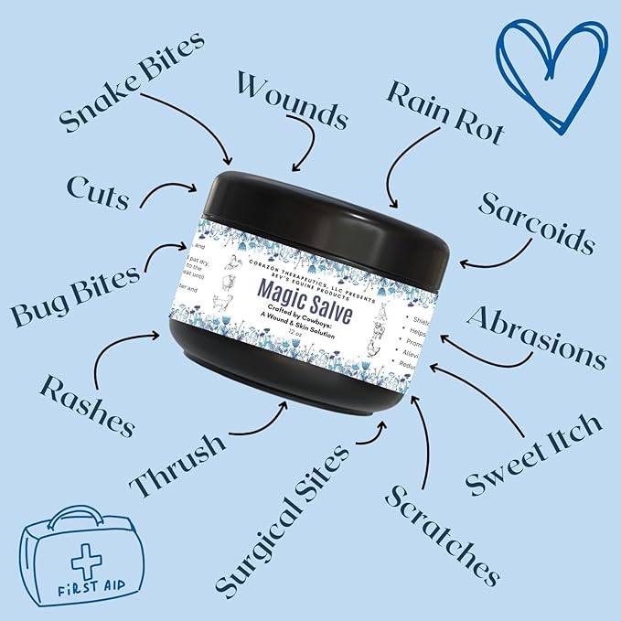 Wound Salve - For Horses, Pets, Livestock & People - Calendula, Shields Abrasions, Stops Infections, Promotes Scabbing, Reduces Inflammation & Scarring, Vet-Approved - Bev's Magic Salve (12 oz)