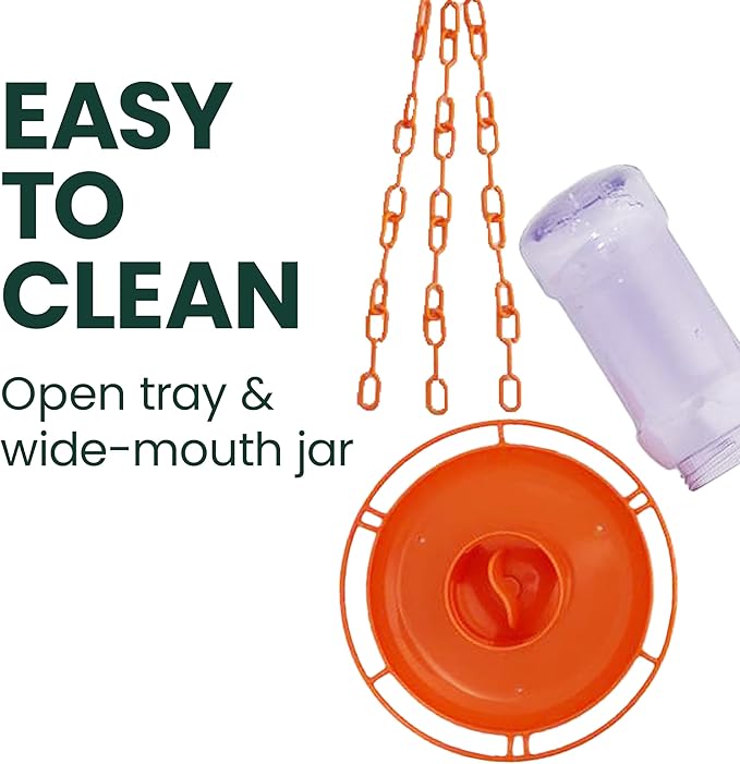 Perky-Pet Wild Oriole Jelly Bird Feeder - 32oz Capacity, Built-in Stirrer with Large Circular Feeding Tray, Wraparound Perch, Outdoor Garden Décor for Backyard Birding & Wildlife, 253