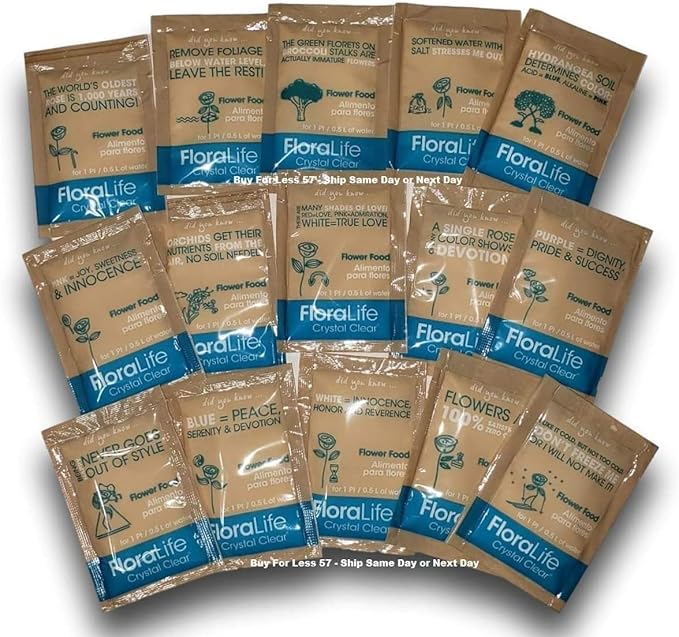 Cut Flower Food Floralife Crystal Clear 200 powdered packets 2.2 Lbs