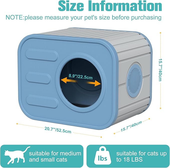 Outdoor Cat House Weatherproof with Camera-Shaped Design,Sturdy Resin Outside Cat Shelter, Insulated Cat House Outdoor for Patio