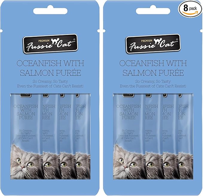 Fussie Cat Ocean Fish/Salmon Puree 4 Count (Pack of 2)