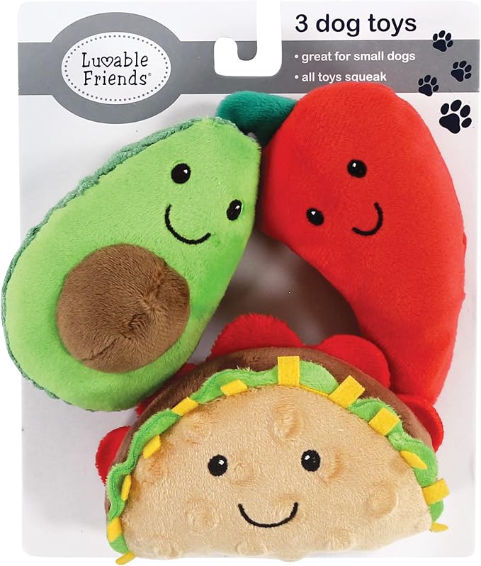 Luvable Friends Unisex Baby Squeaky Plush Dog Toy With Rope