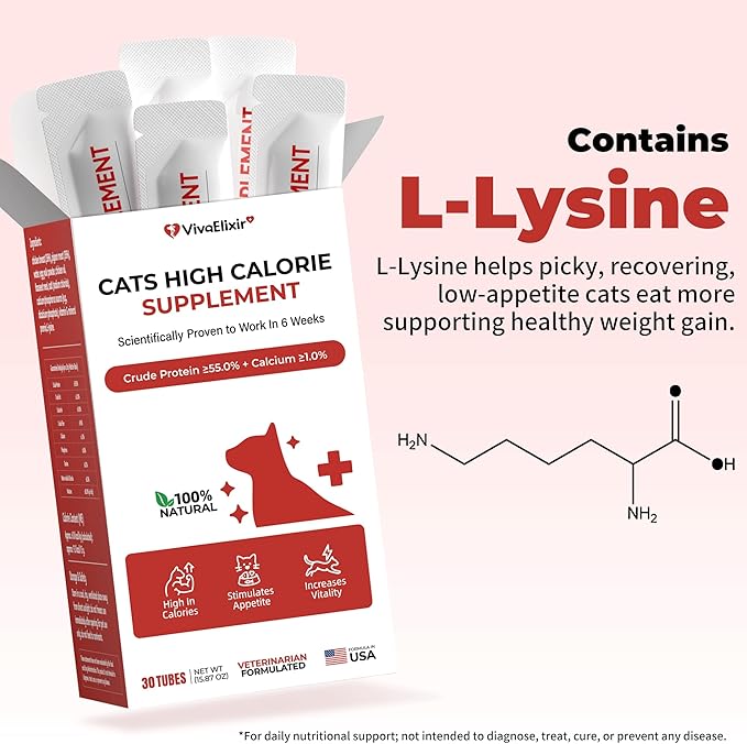 High Calorie Nutrition Paste for Cats – 12g x 30 Bars- Provides Weight gain and Appetite Support for picky or underweight Cats - Contains Taurine, DHA Colostrum - Promotes Vitality and Healthy Growth