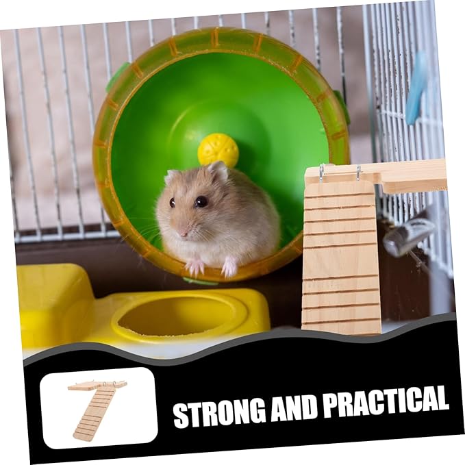 LIOOBO Hamster Cage Hanging Plaything Wooden Platform Toy Pet Ladder Stand Bird Cage Accessory