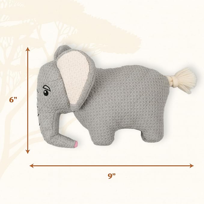 Dog Toys | Plush Elephant Stuffed Animal for Large Dogs | Eco Friendly Jumbo Dog Toy