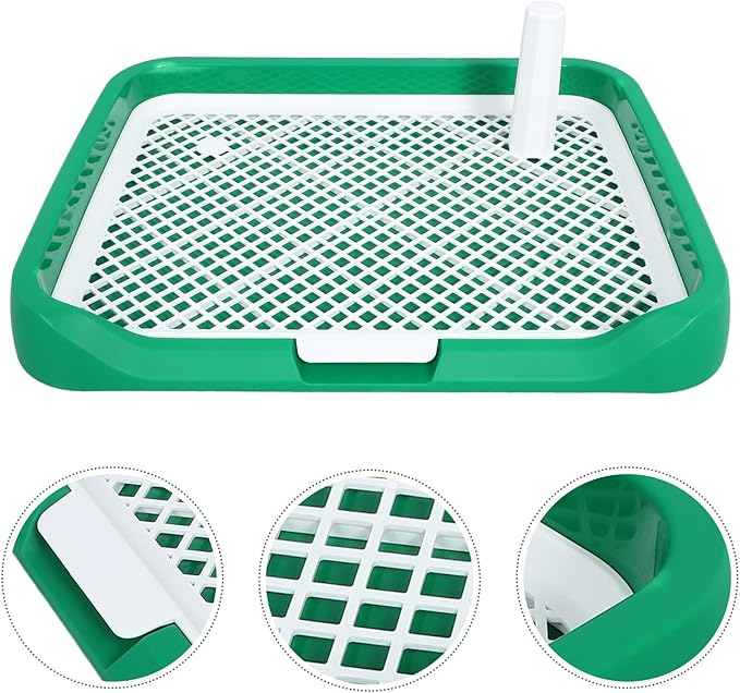 Dog Toilet Indoor Litter Box for Dogs and Puppies with Raised Edges Green Medium Size for Pet Housebreaking and Training