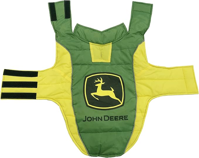 Pets First John Deere Puffer Vest for Dogs & Cats, Size Small. Warm, Cozy, and Waterproof Dog Coat, for Small and Large Dogs/Cats. Best Licensed PET Warming Sports Jacket
