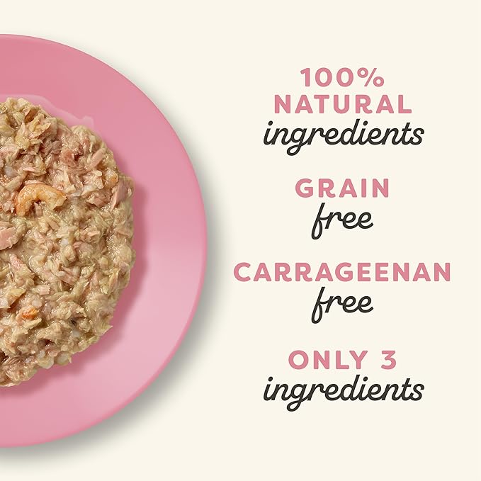 Applaws Natural Wet Cat Food in Broth, Limited and Natural Ingredients, High Protein with No Artificial Additives, Tuna Fillet & Shrimp in Broth (12 x 5.3oz Pouches)