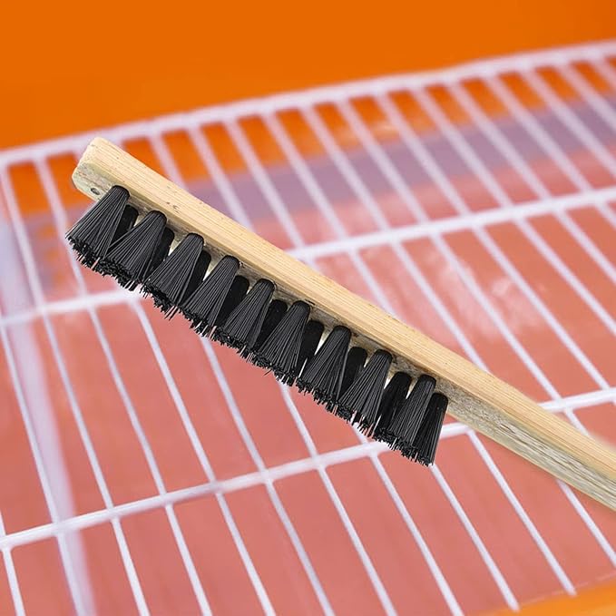 3pcs Bird Cage Cleaner Brush, Wooden Birdcage Brush, Long Handle Bird Cage Brushs Suitable for Routine Maintenance of Various Sized Cage Bodies