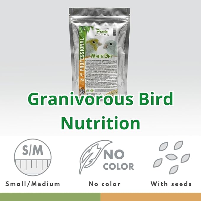 PINETA White Dry Bird Food 1 Kg - Finch Food, Nutrient-Rich Blend Bird Seed for Finches and Small Birds, Support Daily Energy, Balanced Growth Diet & Healthy Food