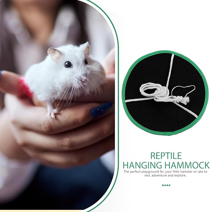 Reptile Sleeping Bed and Small Animal Hammock Cotton Hanging Nest Clip Flower Green for Hamsters, Lizards, Squirrels, and Birds Cage Accessories
