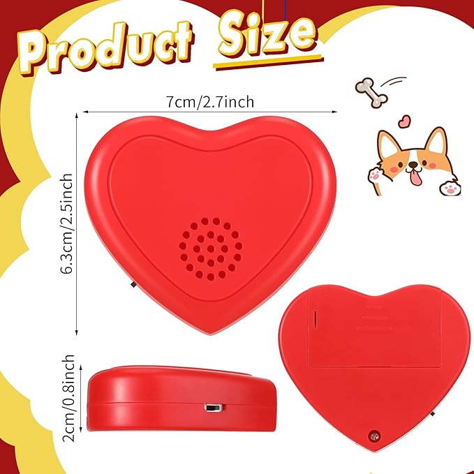 Wettarn 4 Pcs Heartbeat Replacement Puppy Soother Heartbeat Simulator for Dogs Pets Red Simulator Toys for Cats Dog Anxiety Relief Sleep Aid Calming