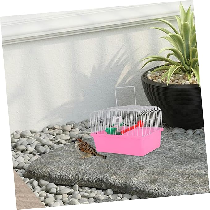 Toddmomy Spacious Portable Bird Carrier Cage Perch Food Box and Waterer Lightweight Travel Cage for Parrots and Pets for Outings and Easy Storage