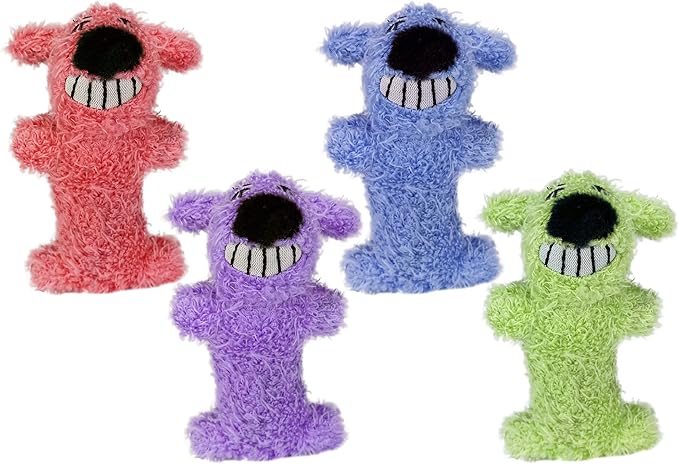 Multipet LOOfA Dog for Cats, 3 Inches Cat Toy (Assorted Color, 1 Pack)