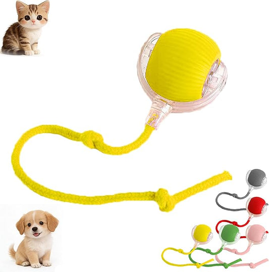 Tiny Fetch Dog Toy, Tiny Fetch Motion Dog Toy with Smart Motion Sensor, Smart Chase Pet Toy Ball for Dogs and Cats, Fun Gifts for People Who Love Cats (Yellow)