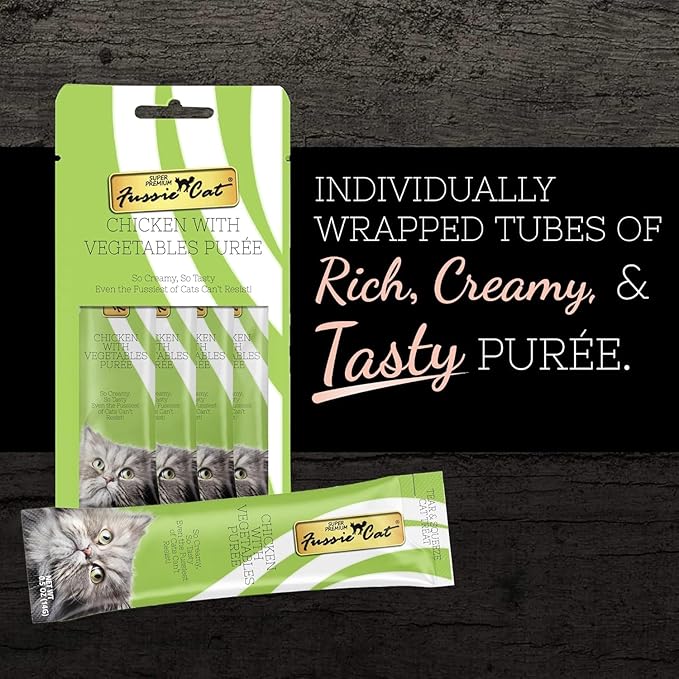 Fussie Cat Chicken with Vegetables Puree - 0.5 Ounce Tubes (Pack of 72 Tubes)