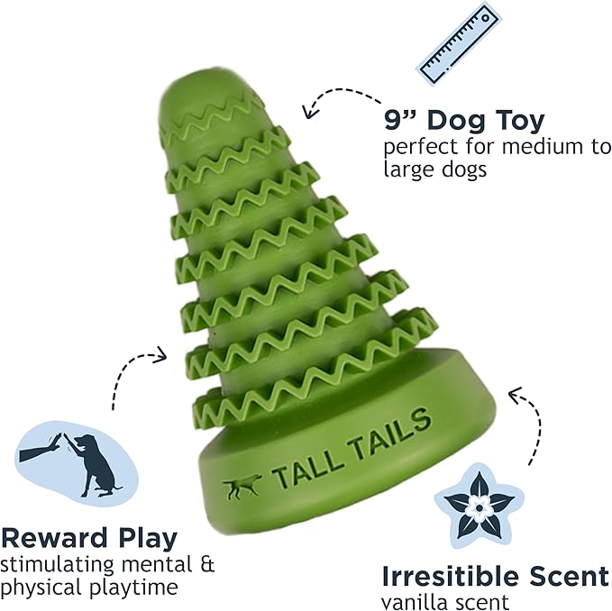 Tall Tails Natural Rubber Reward Interactive Dog Toy, Evergreen Tree