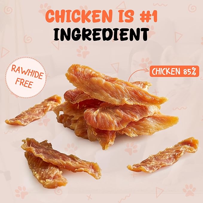 Annika Chicken Jerky Dog Treats – Natural, Low-Fat Strips & Chews, Dog Training Snacks with Chicken Breast, Grain-Free, 11.6 oz Healthy Treats for All Breeds