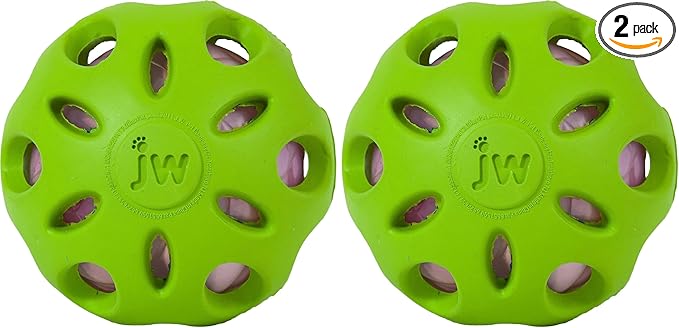 Petmate Crackle Heads Crackle Ball Crunchy Noise Chew Fetch Toy for Dogs Assorted Colors,Medium 3' Diameter,(Pack of 2)