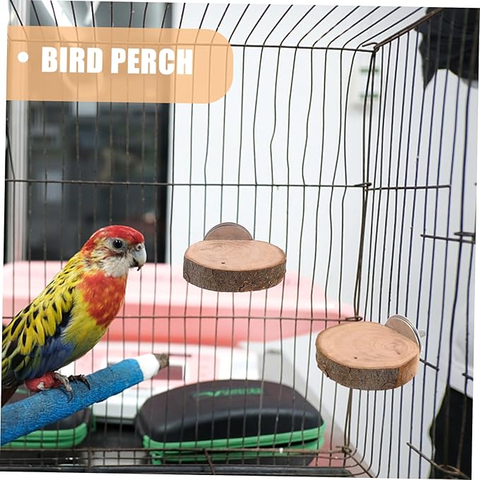 Sosoport 3pcs Bird Cage Ladder Parrot Playground Wooden Platform Toys for Hamster Cage