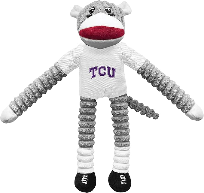 Littlearth NCAA Unisex NCAA Sock Monkey and Flying Disc Pet Toy Combo Set