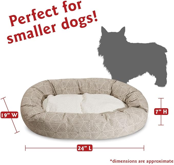 Majestic Pet 24" Charlie Beige Metallic Sherpa Bagel Bed
