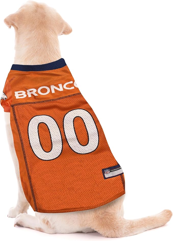 Pets First NFL Denver Broncos Dog Jersey, Size X-Small, Football Shirt Costume for Pet, Dog Sports T-Shirt, NFL Team Clothing for Cats, Licensed Pet Apparel Available in 7 Sizes and 32 Teams