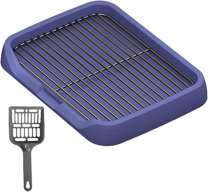 Dog Toilet, Indoor Potty Tray Pet Litter Pan, Puppy Potty Tray, Potty Trainer Puppy Pee Pad for Small Medium Large Dogs, Blue