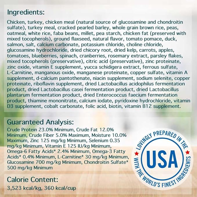 Chicken Soup for the Soul All Natural Premium Senior/Mature Dry Dog Food, Real Meat First Ingredient, No By-Products, Supports Joint Health and Mobility, Chicken, Turkey & Brown Rice, 28lb