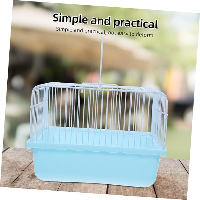 POPETPOP Small Portable Birdcage for Parakeets Lovebirds and Cockatiels Easy to Clean Travel Carrier for Small Animals Versatile Design for Home Travel Use
