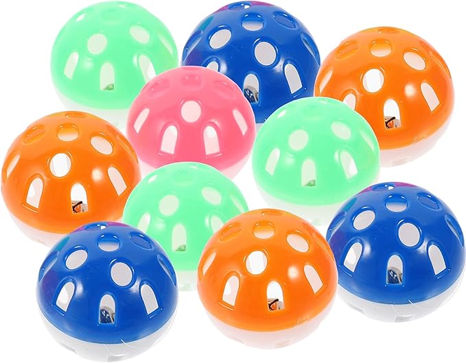 12pcs Plastic Bell Balls Bird Cage Bell Parakeet Chewing Plaything for Teeth Grinding and Playtime in Cage