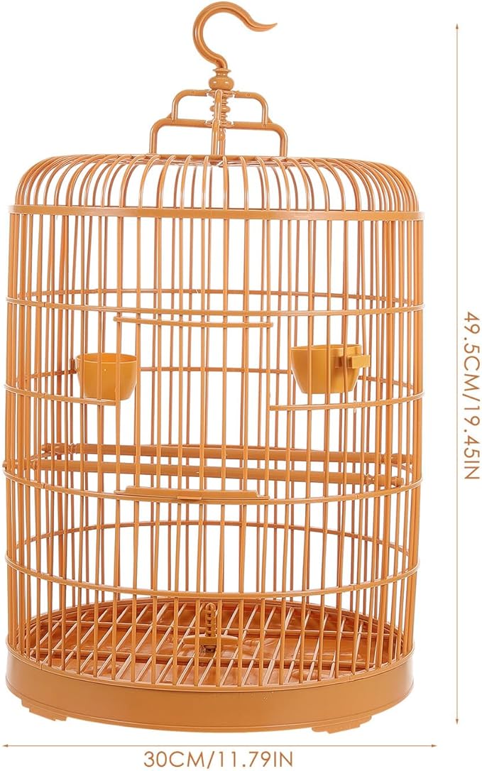 VALICLUD Plastic Hanging Bird Cage with 30cm Round Dome, Lightweight Small Animal Nest, Vintage Style Cage Ornament for Pet Birds and Parakeets, Outdoor Suitable
