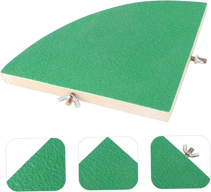 SUPVOX Fan Shape Frosted Wooden for Small Pets Durable Platform for Hamsters Parrots and Squirrels Chew Pet Cage Accessory Random Color