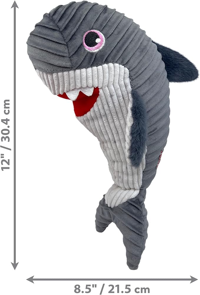 KONG Cuteseas Rufflez Soft Ridged Plush Dog Toy (Shark/Whale)