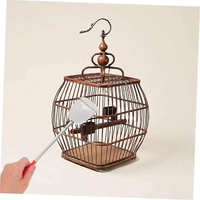 Balacoo 2Pcs Bird Cage Cleaner Brush Set with Droppings Scoop Multi Function Cleaning Tools for Small Animal Cages Easy Handling Durable Design for Quick and Efficient Cleaning
