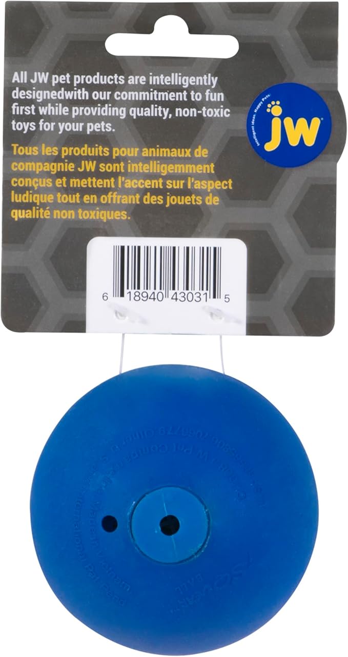 JW iSqueak Ball Durable Natural Rubber Dog Toy (Assorted Colors)