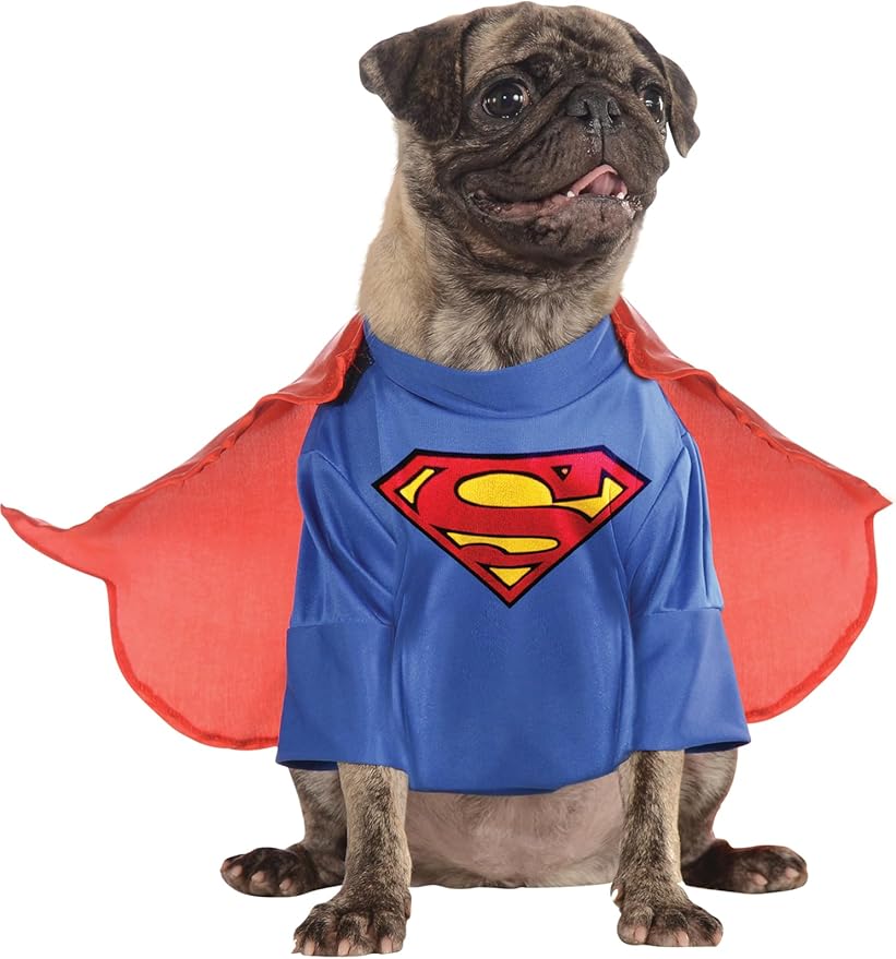 DC Comics Superheroes: Superman Pet Costume for For Dogs or Cats by Rubies, XXL