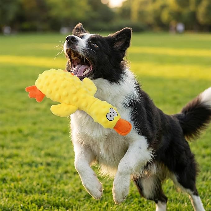 Calming Duck for Dogs, Interactive Squeaky Dog Chew Toy with Built-in Squeaker, Stuffed Duck Dog Squeaky Toy to Keep Them Busy for Small, Medium & Large Dogs Cats