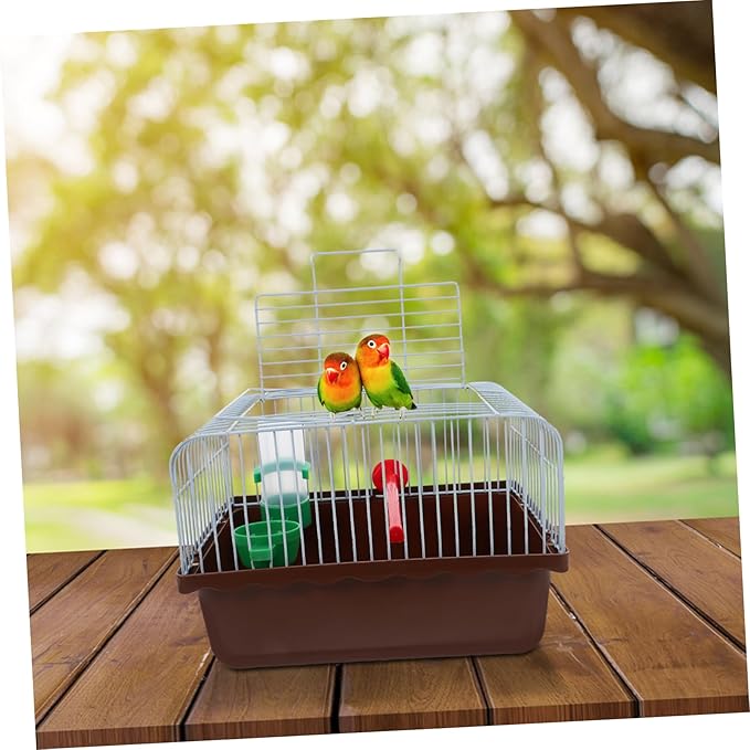 Spacious Portable Bird Cage with Perch Food Container Water Bottle for Parrots Lovebirds Animals Lightweight Travel Carrier for Outdoor Adventures and