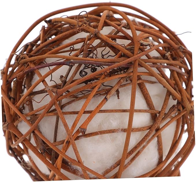TOYANDONA 6pcs Natural Rattan Parrot Chewing for Small Birds Hanging Cage Accessories for Parakeets Cockatiels Enhancing Activity with Cotton Safe Bird