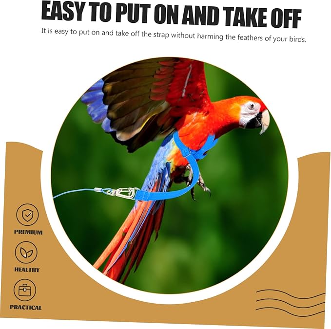 NOLITOY 8pcs Birdcages Accessories Parrot Harness Leash for Outdoor Flying Lightweight and Bird Harness Kit