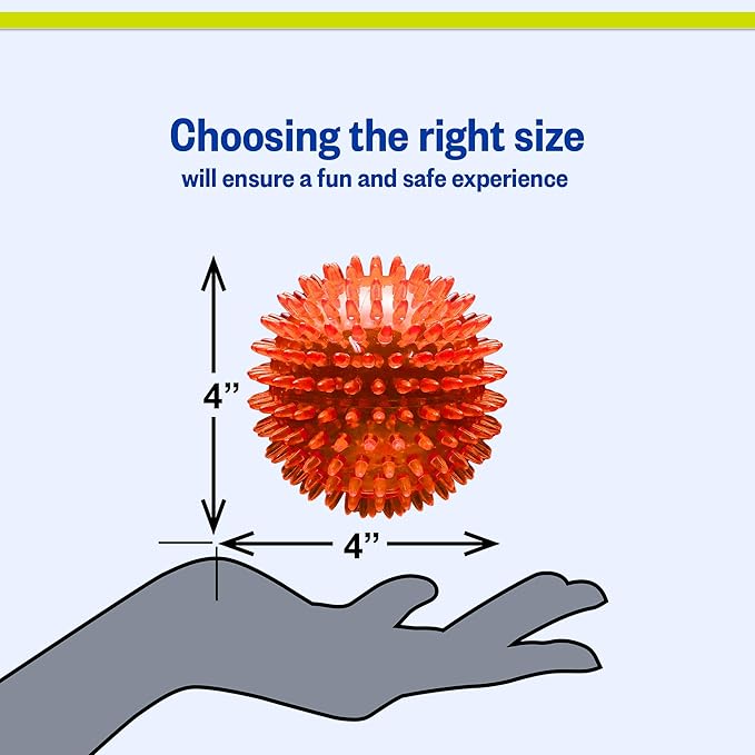 PetSport Gorilla Spiky Ball - Spiky Ball Toys for Dogs and Puppies, Interactive Toy for Boredom, Certified Non-Toxic, Indoor and Outdoor Play - 4" (Pack of 3)