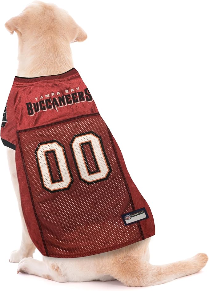 Pets First NFL Tampa Bay Buccaneers Dog Jersey, Size X-Large, Football Shirt Costume for Pet, Dog Sports T-Shirt, NFL Team Clothing for Cats, Licensed Pet Apparel Available in 7 Sizes and 32 Teams
