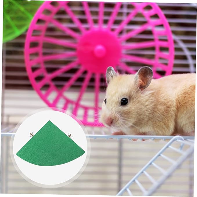 Abaodam Fan Shape Wooden for Small Pets Frosted Surface Pet Cage Platform for Hamsters Gerbils Parrots and More