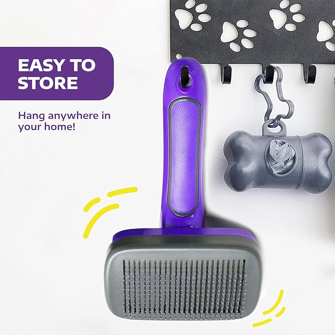 Hertzko Self Cleaning Slicker Brush - Dog & Cat Brush, Dog Brush for Shedding, Cat & Dog Grooming for Pets, Grooming Brushes for Long Short Haired Dogs Cats, Deshedding Brush, Rake, Comb