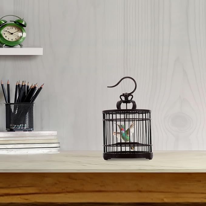 VICASKY Portable Decorative Bird Cage Habitat Box for Small Animals Compact Vintage Transport Cage with Hook for Indoor Outdoor Use for Crickets Grasshoppers Hamsters and Hummingbirds
