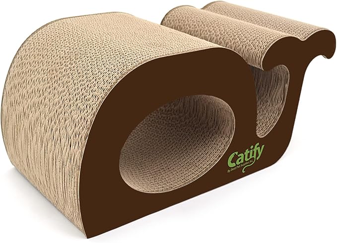 Best Pet Supplies Corrugated Cardboard Cat Scratcher Refill Pads, Lounger, and Fun Interactive Scratching Boards, Claw Safe, Durable, Natural Recycled Materials, Supports Active Play - Whale