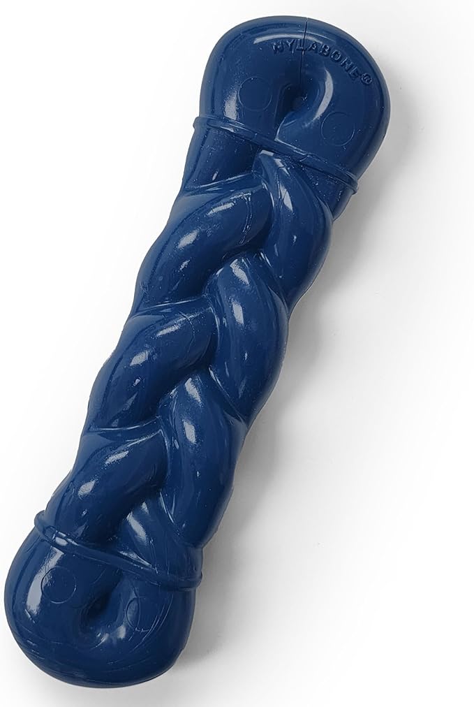 Nylabone Love Our Oceans Infinity Braid Bone Power Chew Toy for Dogs, Recycled & Sustainable Dog Chew Bones, Made in USA, Bully Stick Flavor, Medium Dog Toys - Up to 35 lbs, 1 Count